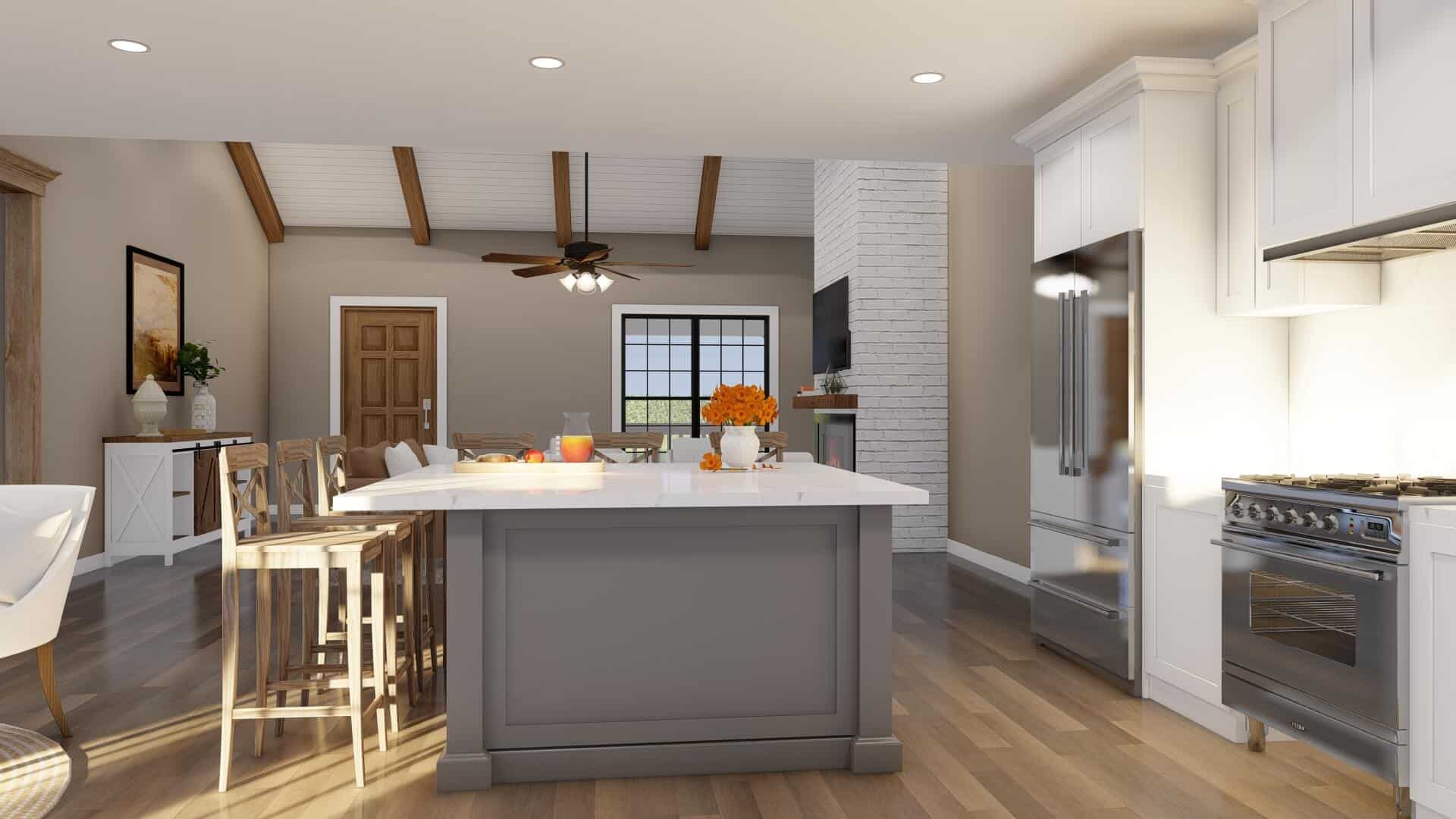 Kitchen: Kitchen Island of this 3-Bedroom,1800 Sq Ft Plan -153-2054