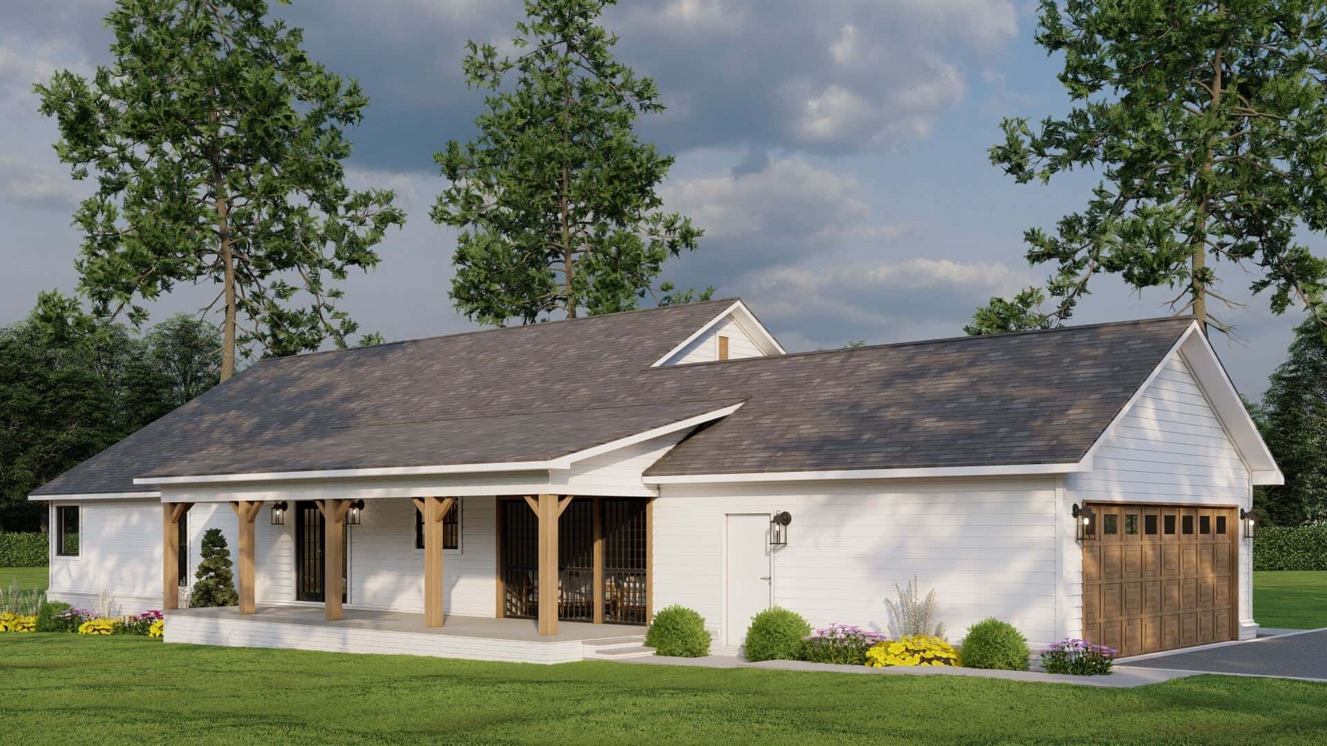 Rear View of this 3-Bedroom,1800 Sq Ft Plan -153-2054