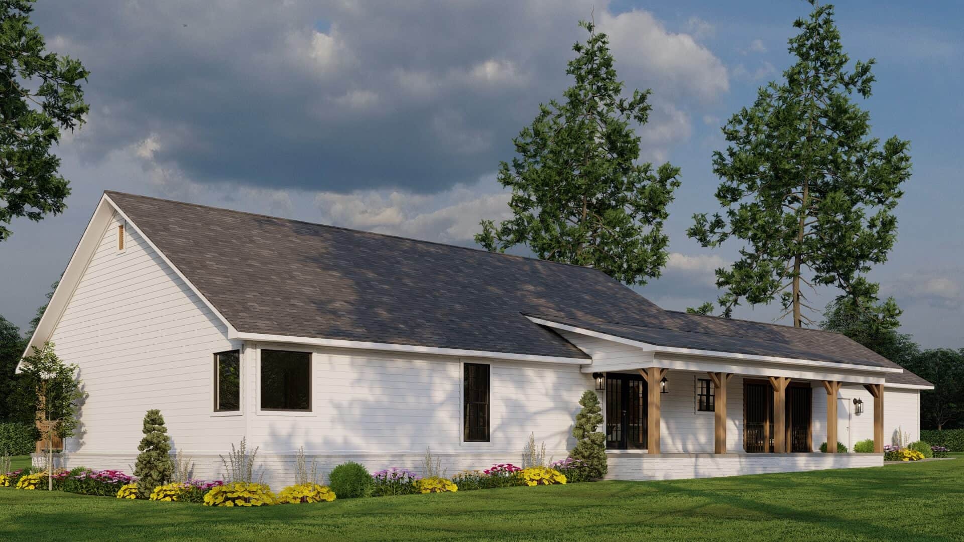 Rear View of this 3-Bedroom,1800 Sq Ft Plan -153-2054