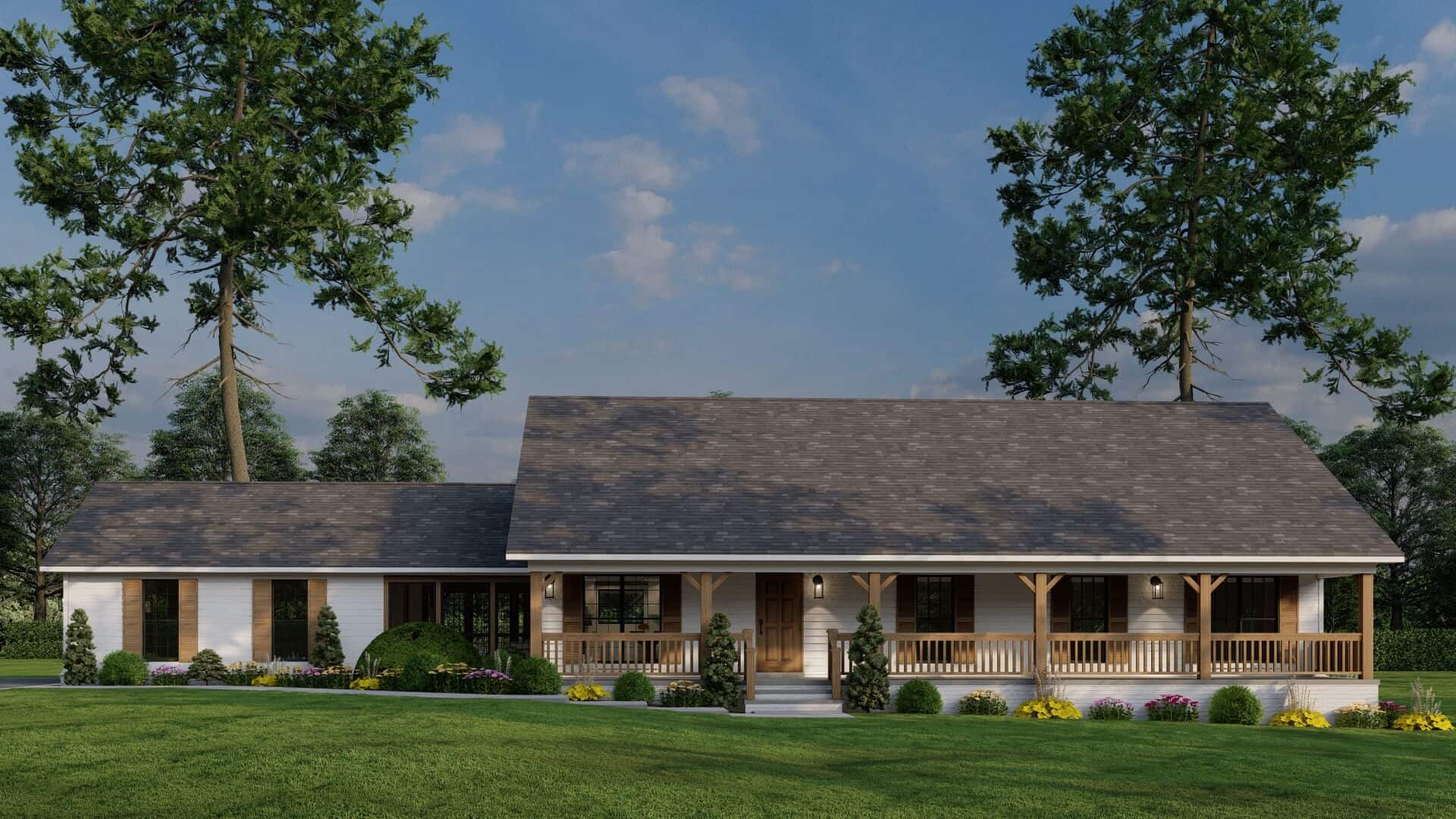 Front elevation of Country home (ThePlanCollection: House Plan #153-2054)
