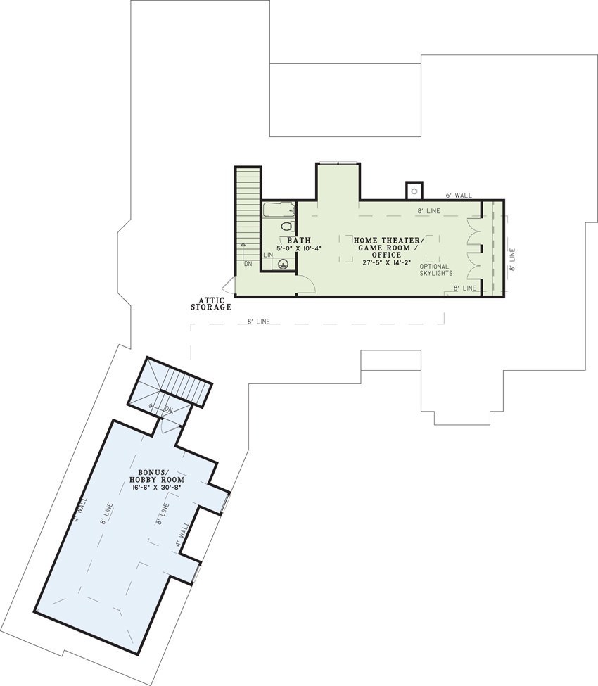 Floor Plan Bonus Room of Luxury Plan #153-2063