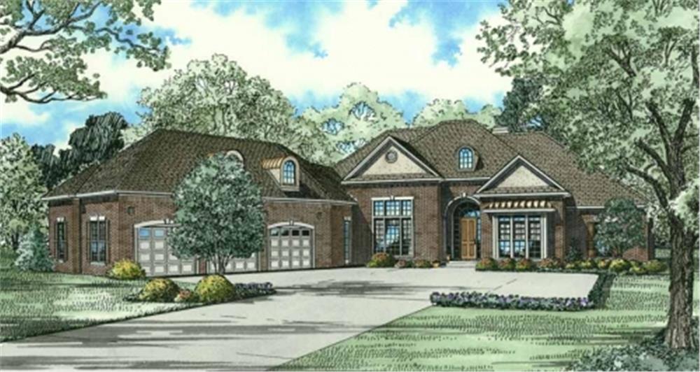 Front View of this 4-Bedroom, 4300 Sq Ft Plan - 153-2063