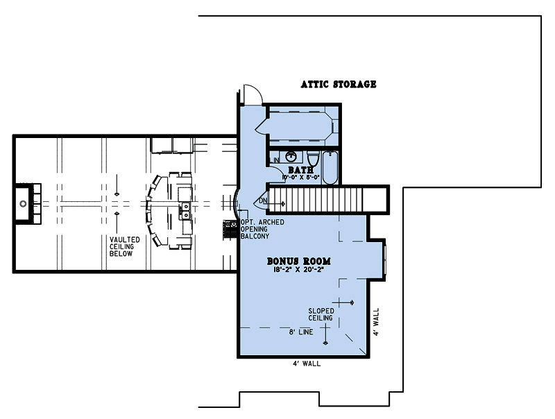 Floor Plan Second Story of Country Plan #153-2064