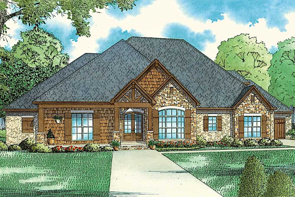 Front View of this 4-Bedroom, 2688 Sq Ft Plan - 153-2064