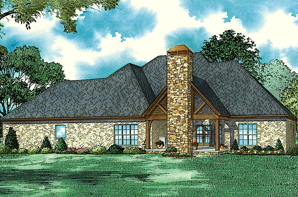 Rear View of this 4-Bedroom, 2688 Sq Ft Plan - 153-2064