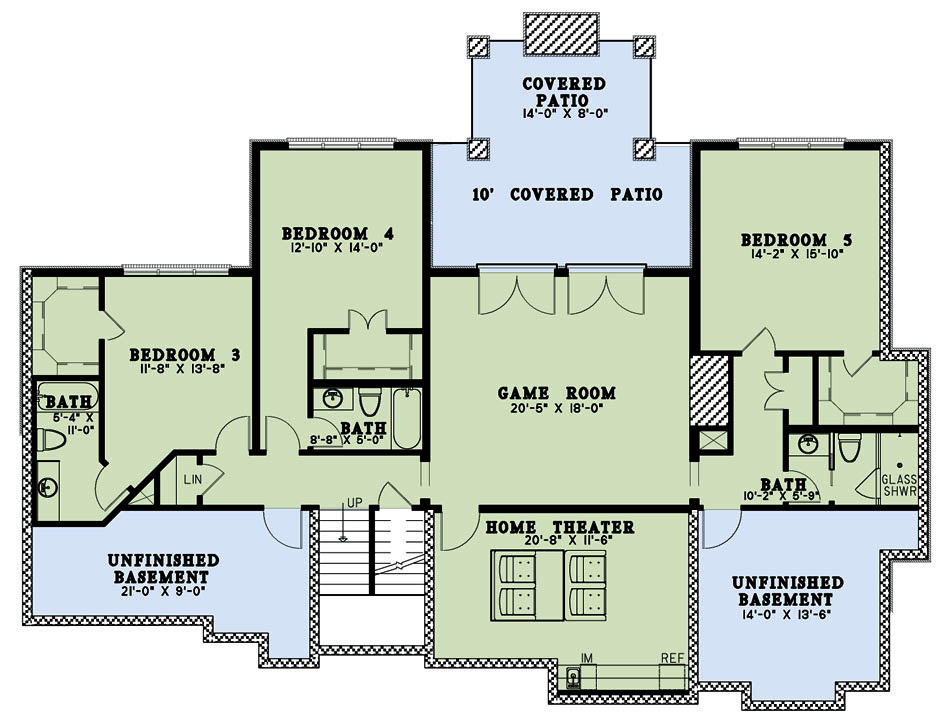 Floor Plan Second Story of Country Plan #153-2066