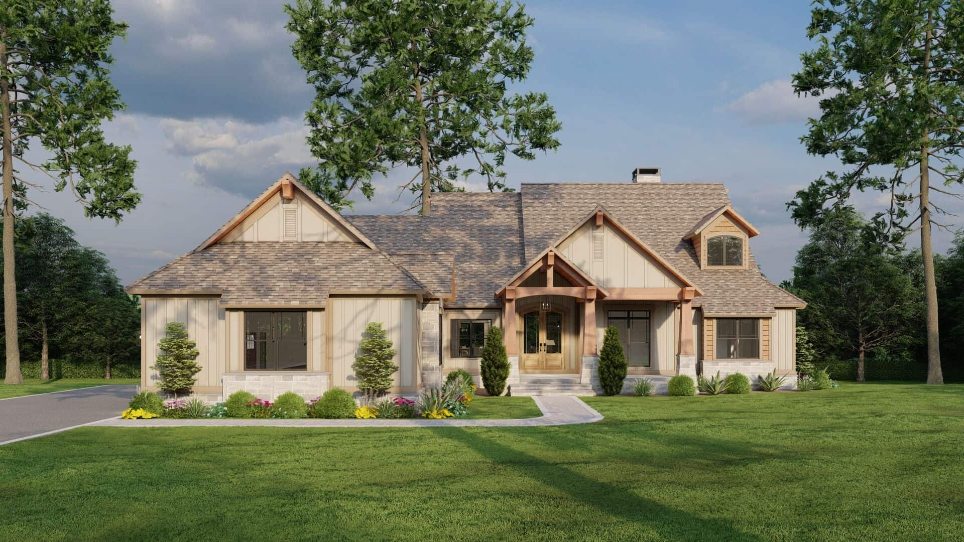 Front elevation of Country home (ThePlanCollection: House Plan #153-2066)