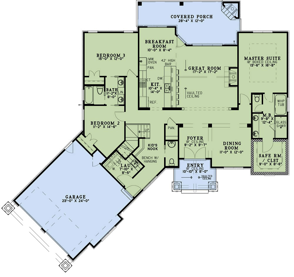 Floor Plan First Story of Bungalow Plan #153-2083