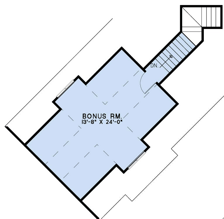 Floor Plan Bonus Room of Bungalow Plan #153-2083