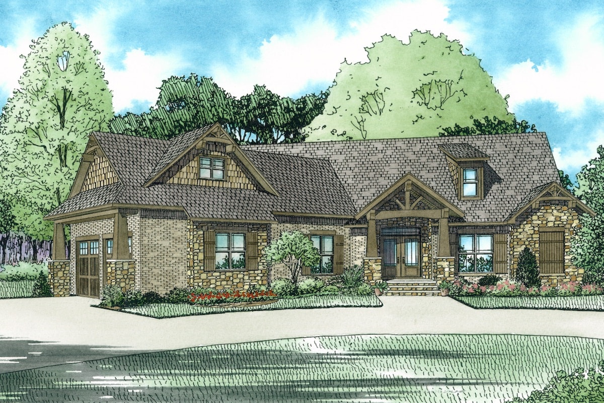 Front View of this 3-Bedroom, 2199 Sq Ft Plan - 153-2083