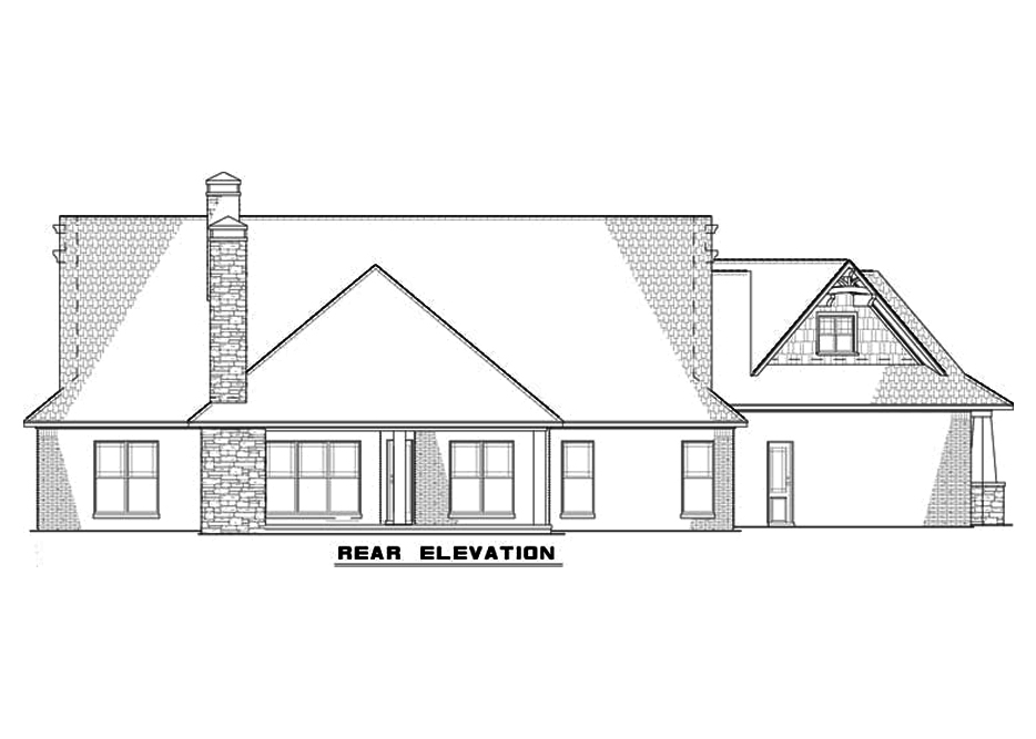 Home Plan Rear Elevation of this 3-Bedroom,2199 Sq Ft Plan -153-2083
