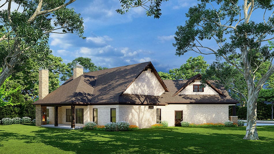 Rear View of this 3-Bedroom, 2199 Sq Ft Plan - 153-2083