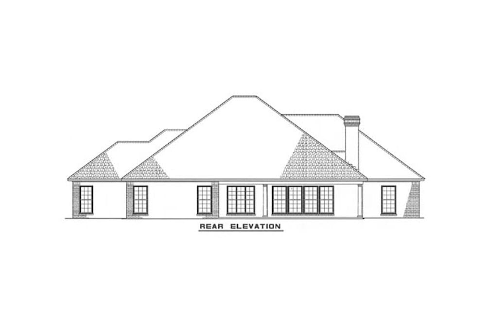 Home Plan Rear Elevation of this 4-Bedroom,2582 Sq Ft Plan -153-2085
