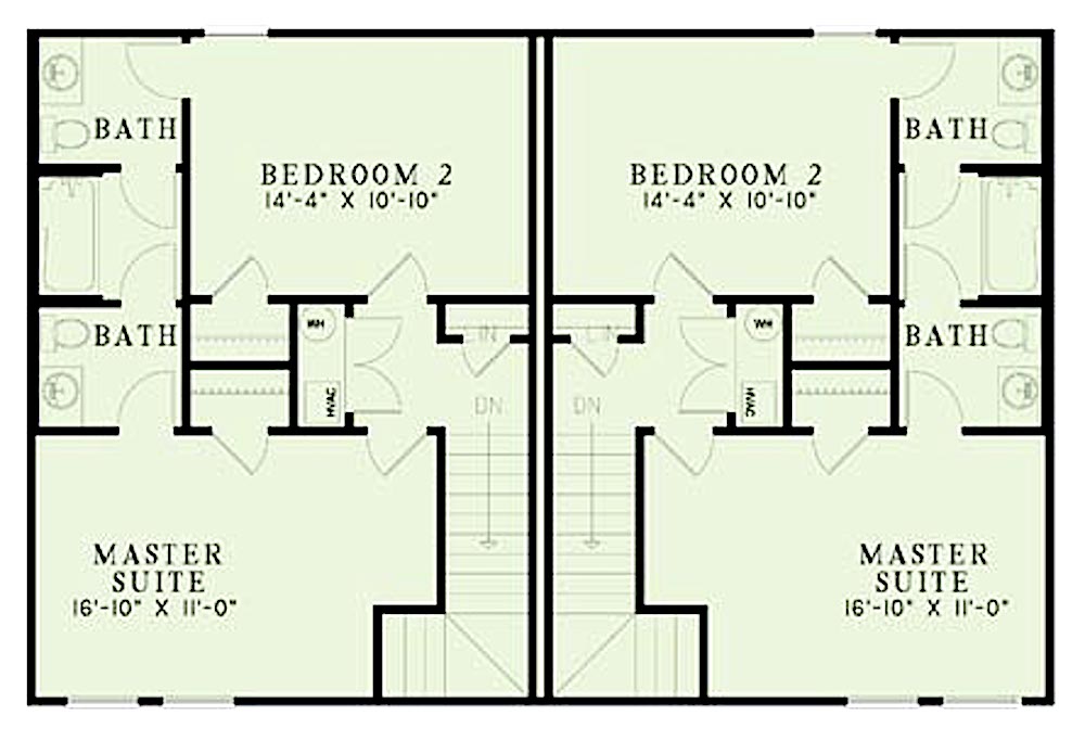 Floor Plan Upper Level of Colonial Plan #153-2087