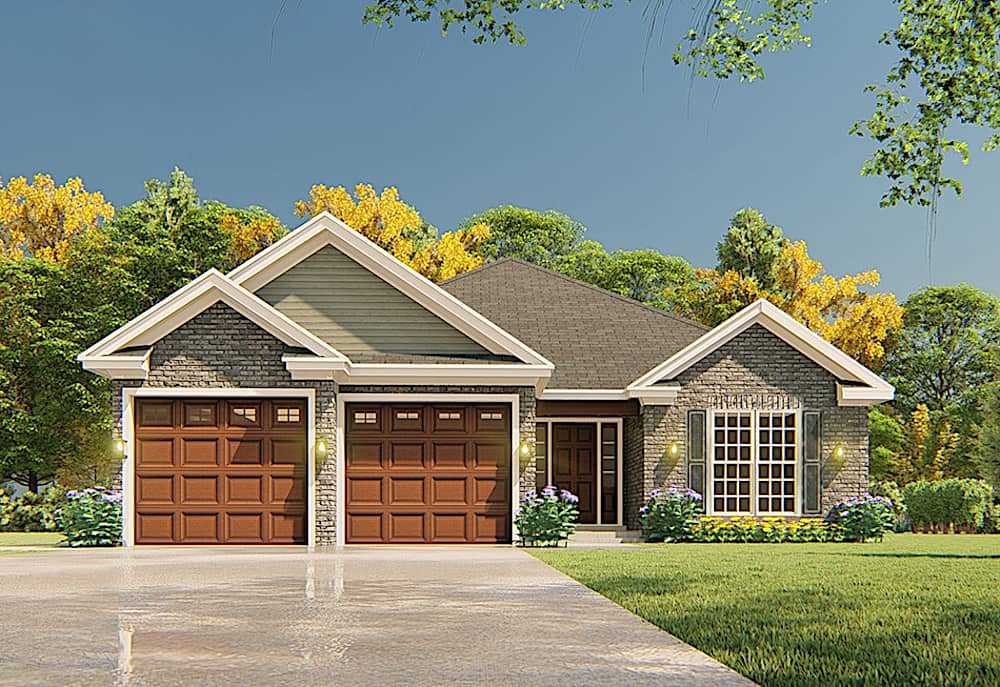 Ranch home (ThePlanCollection: Plan #153-2097)