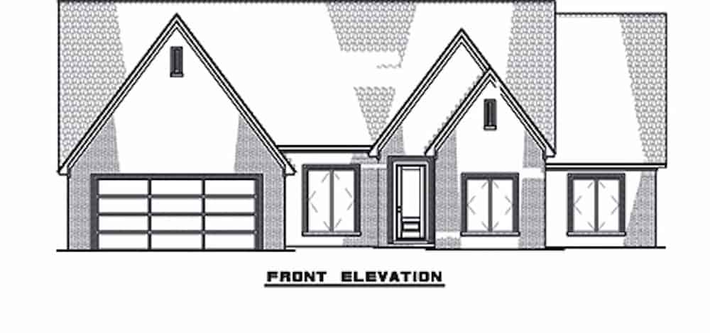 Home Plan Front Elevation of this 4-Bedroom,2509 Sq Ft Plan -153-2101