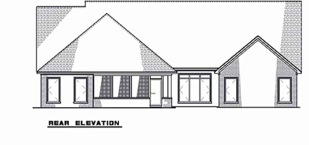 Home Plan Rear Elevation of this 4-Bedroom,2509 Sq Ft Plan -153-2101