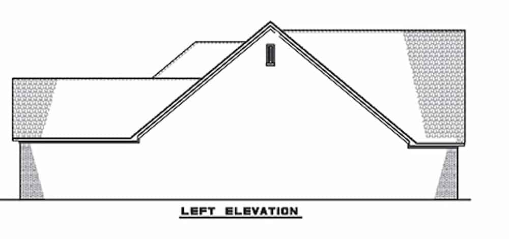 Home Plan Left Elevation of this 4-Bedroom,2509 Sq Ft Plan -153-2101