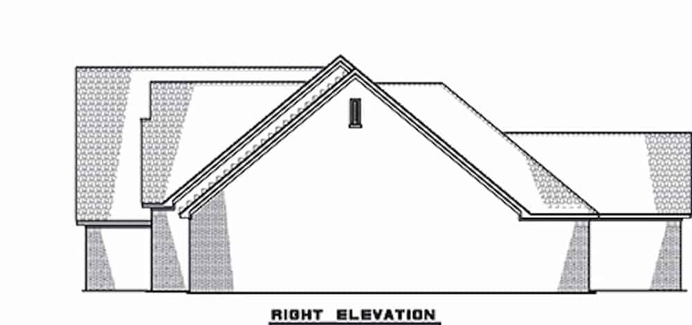 Home Plan Right Elevation of this 4-Bedroom,2509 Sq Ft Plan -153-2101