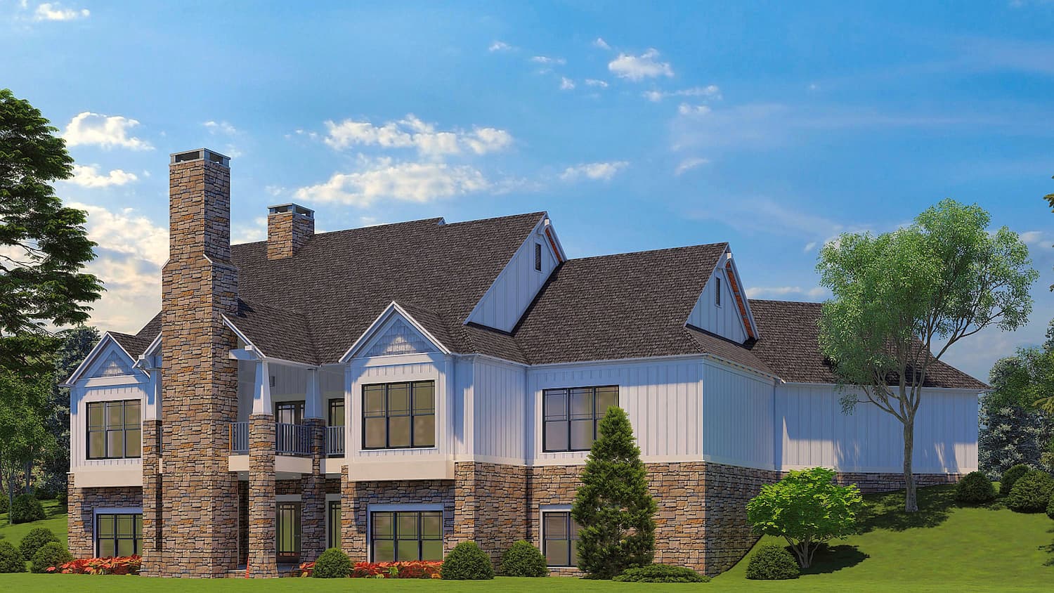 Rear View of this 5-Bedroom, 4736 Sq Ft Plan - 153-2105