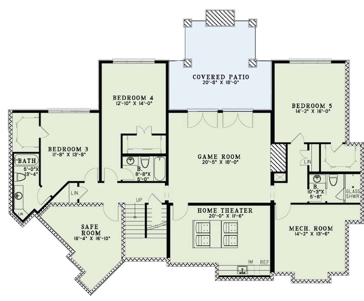 Basement of Ranch Plan #153-2105