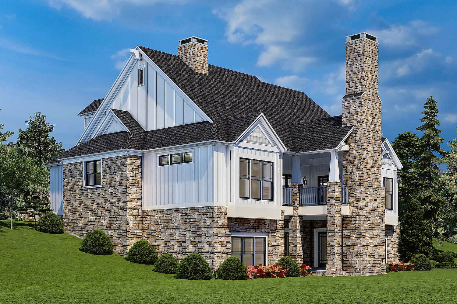 Rear View of this 5-Bedroom, 4736 Sq Ft Plan - 153-2105