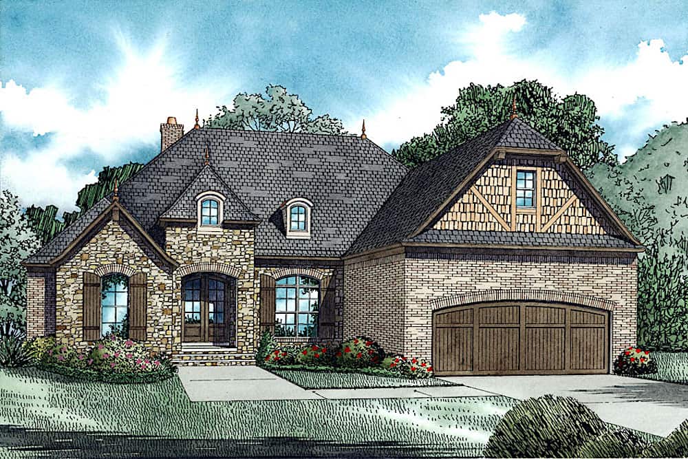 Front View of this 4-Bedroom, 2384 Sq Ft Plan - 153-2106