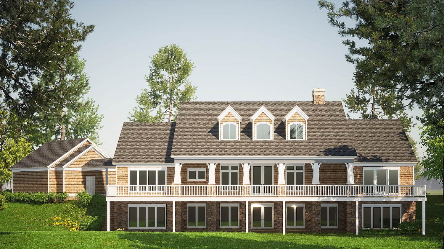 Rear View of this 5-Bedroom, 4469 Sq Ft Plan - 153-2108
