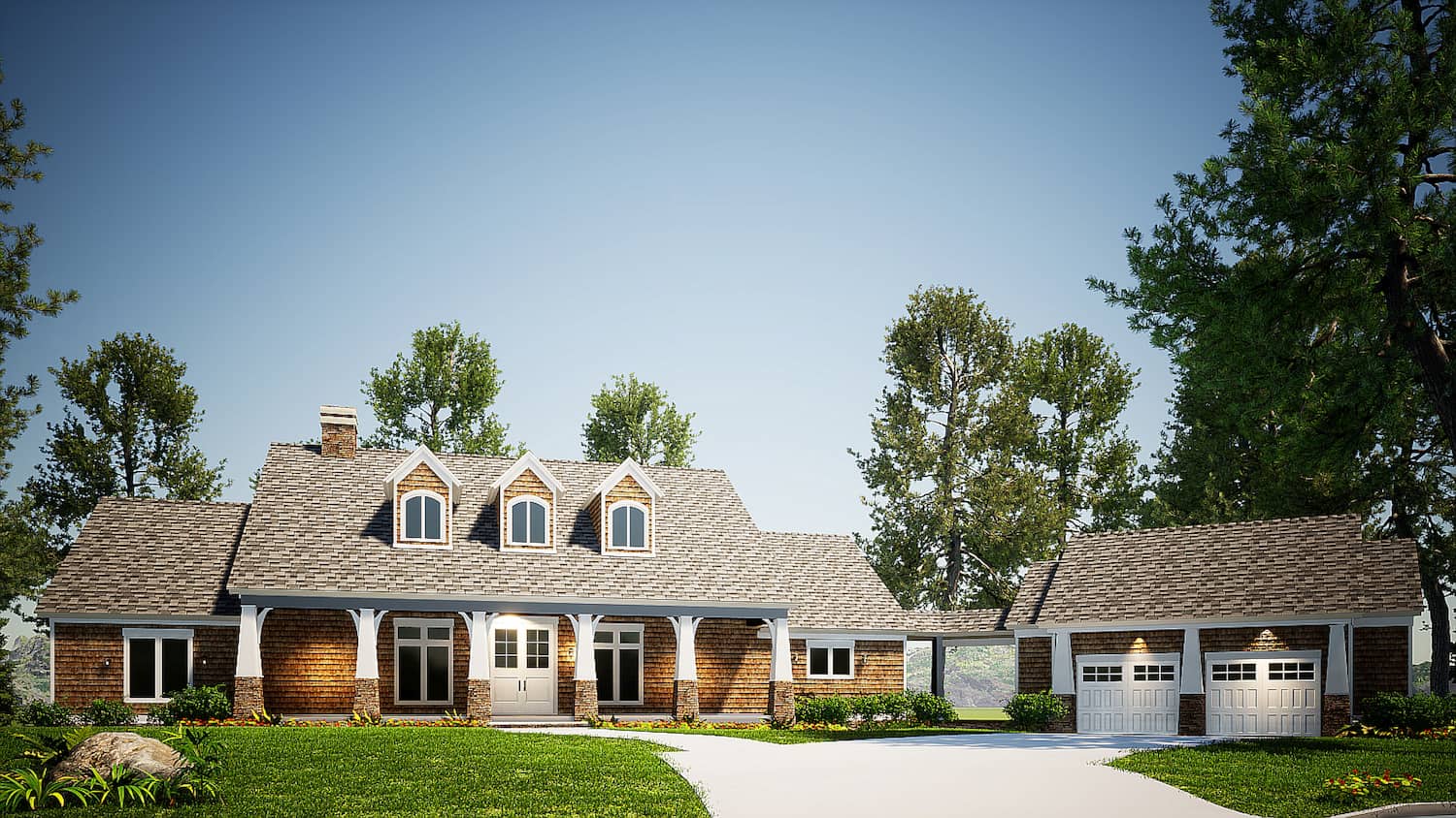 Front elevation of Country home (ThePlanCollection: House Plan #153-2108)