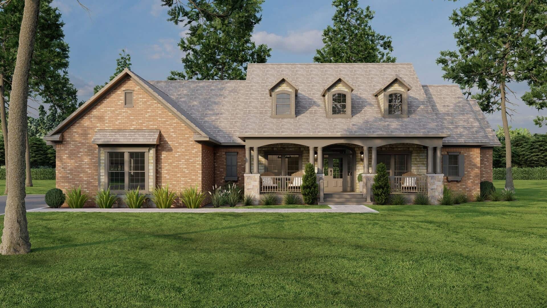 Front elevation of Country home (ThePlanCollection: House Plan #153-2109)