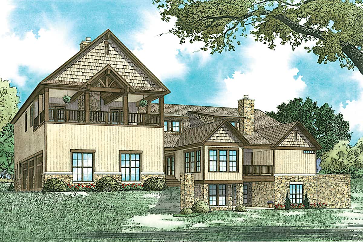 Rear View of this 4-Bedroom, 2811 Sq Ft Plan - 153-2110