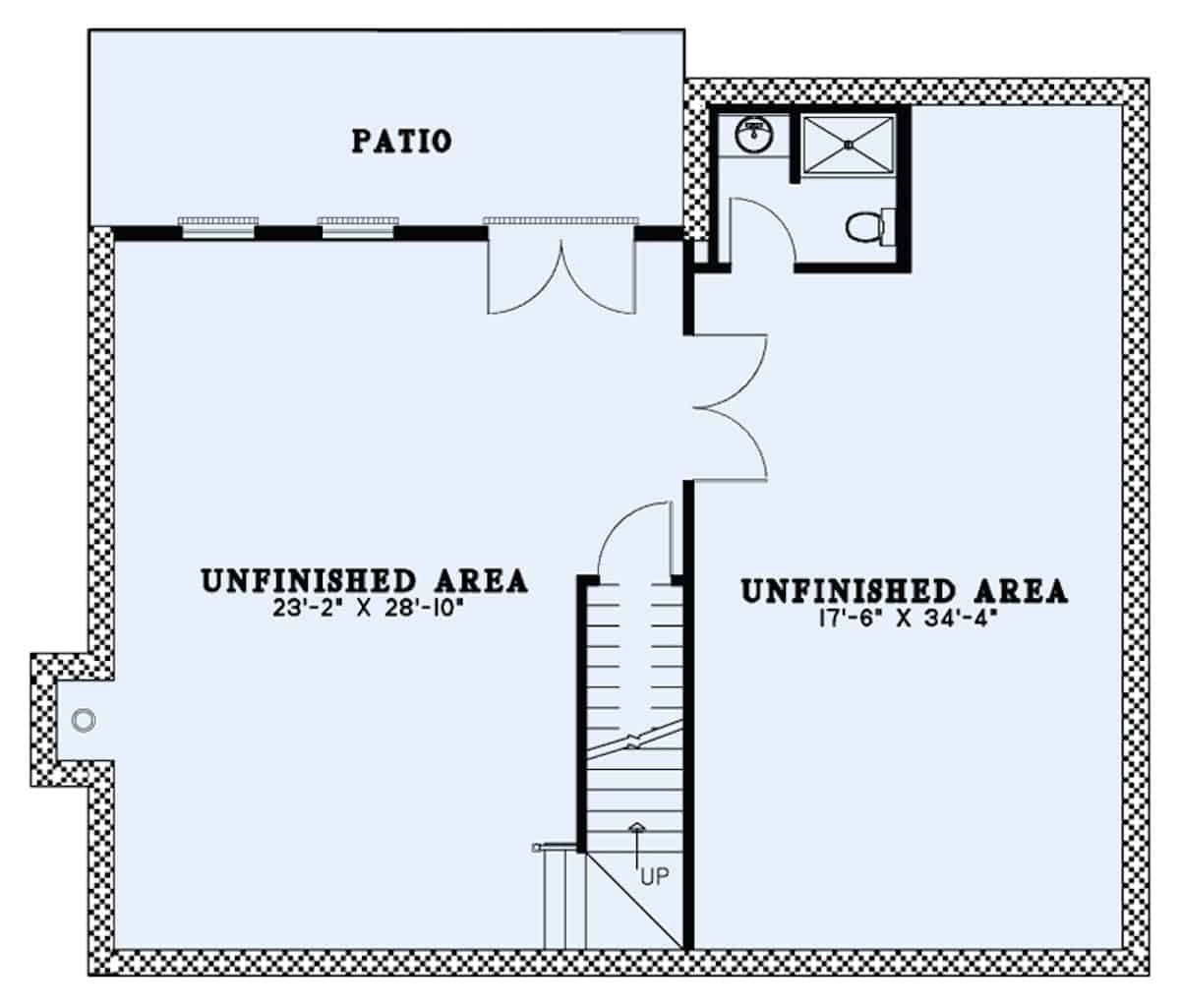 Basement of Farmhouse Plan #153-2112
