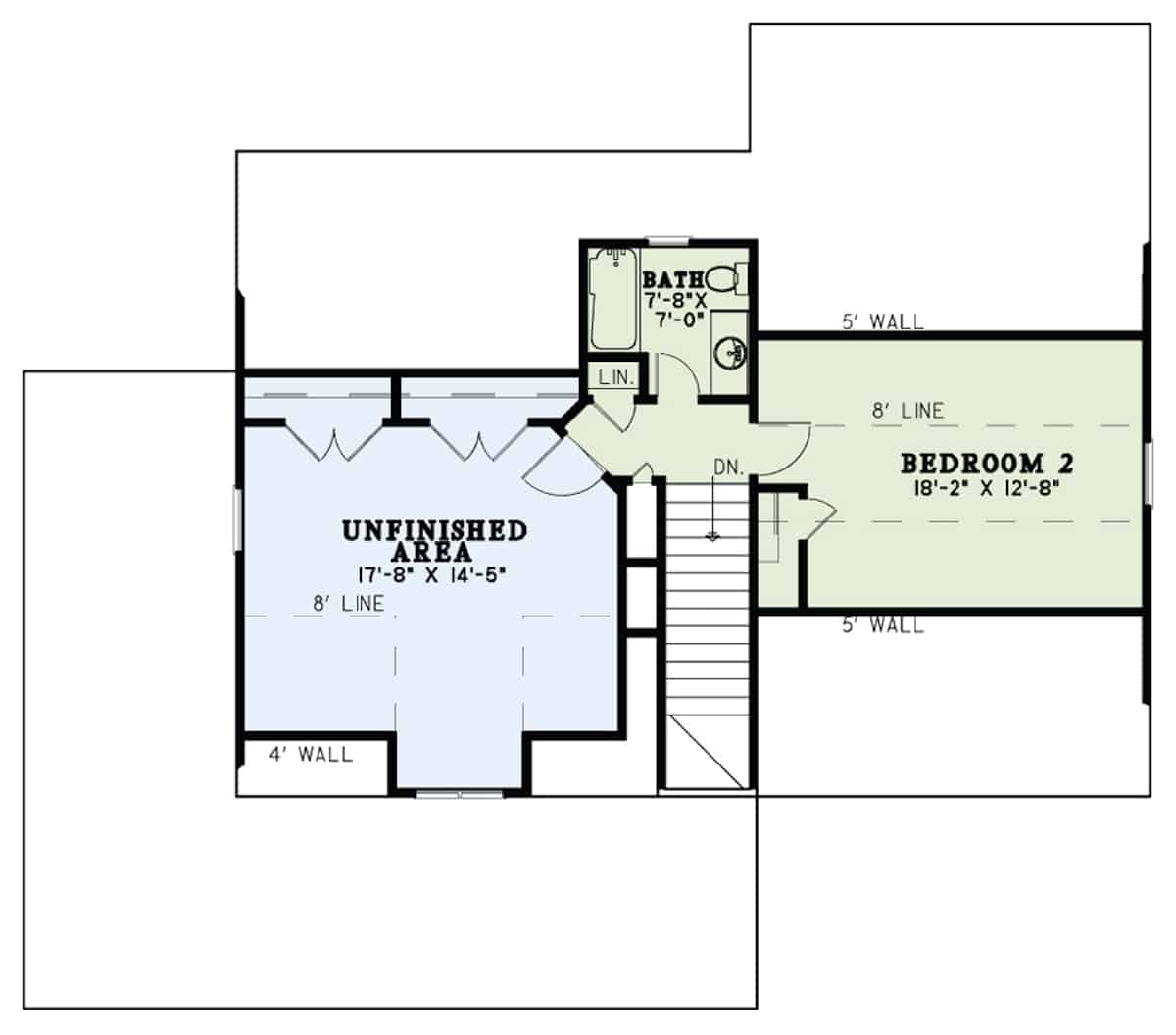 Upper Level of Farmhouse Plan #153-2112