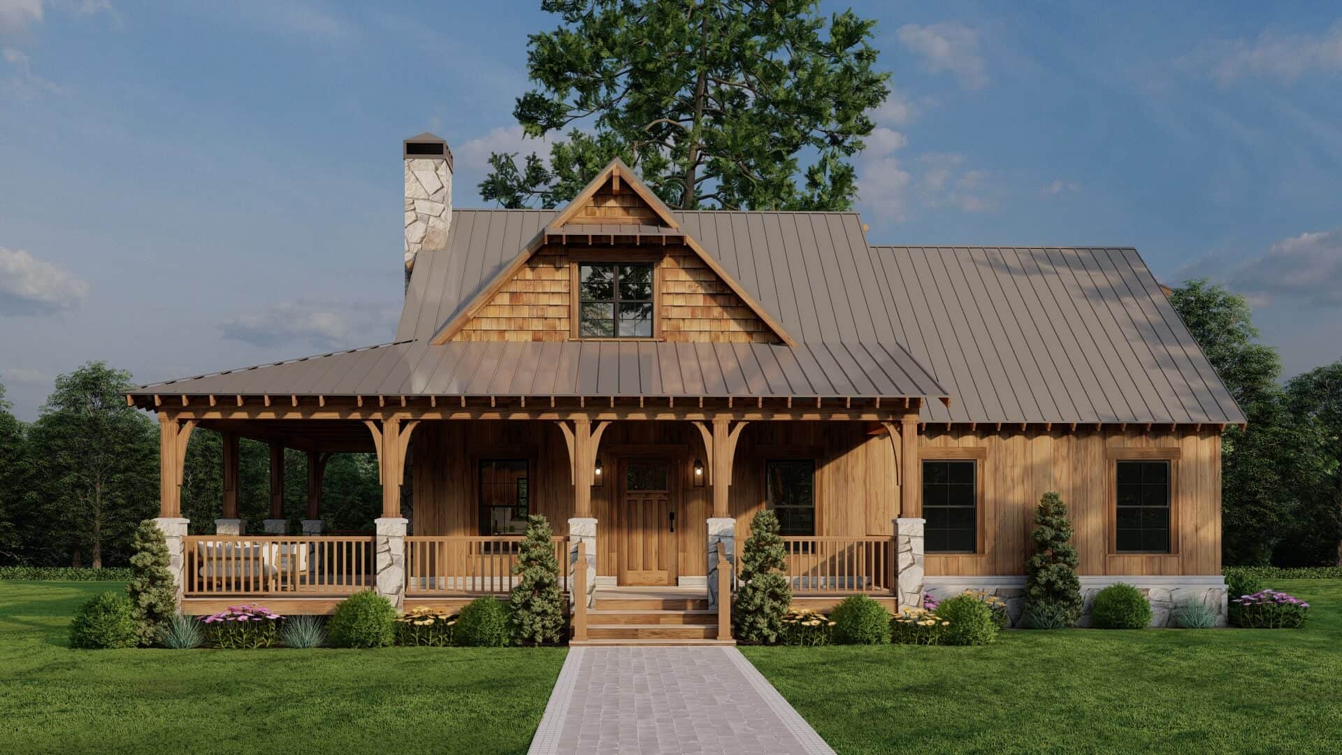Front elevation of Farmhouse home (ThePlanCollection: House Plan #153-2112)