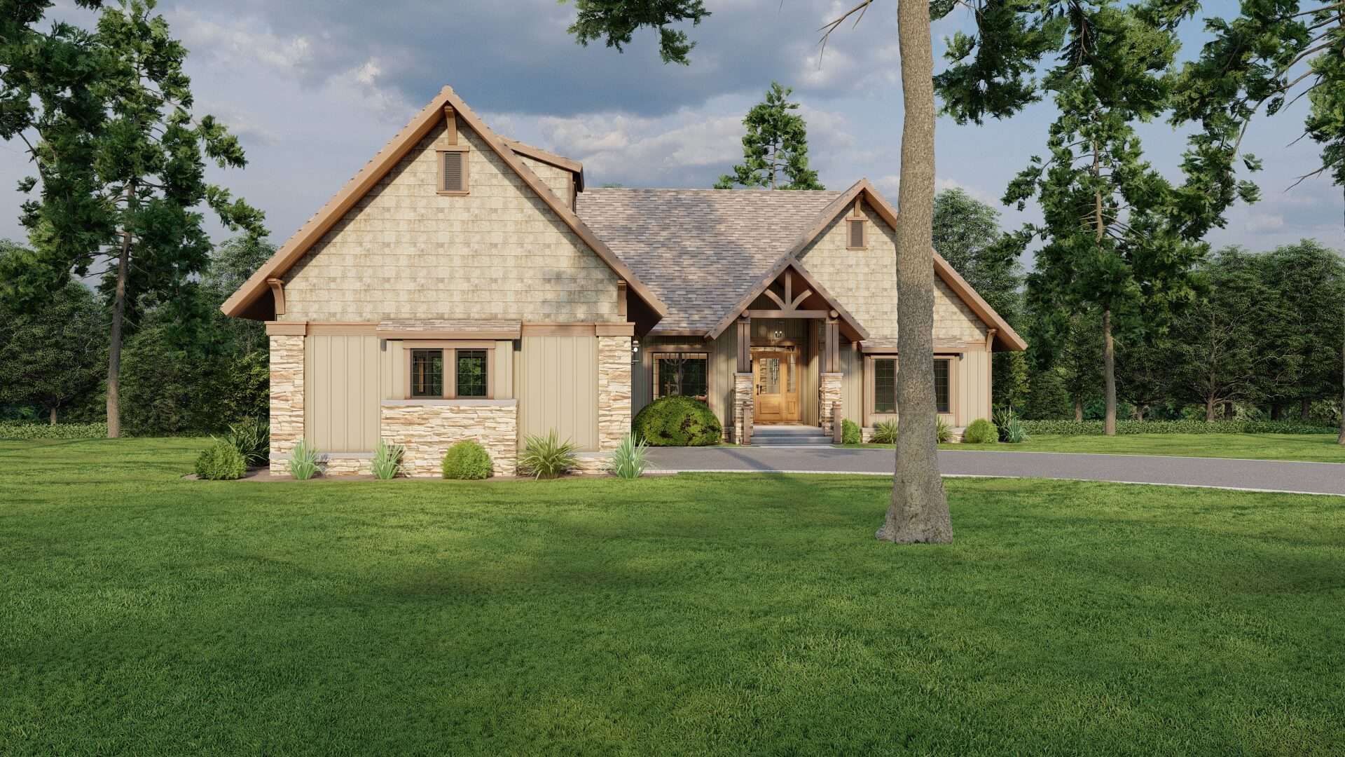 Front View of this 4-Bedroom,3447 Sq Ft Plan -153-2113