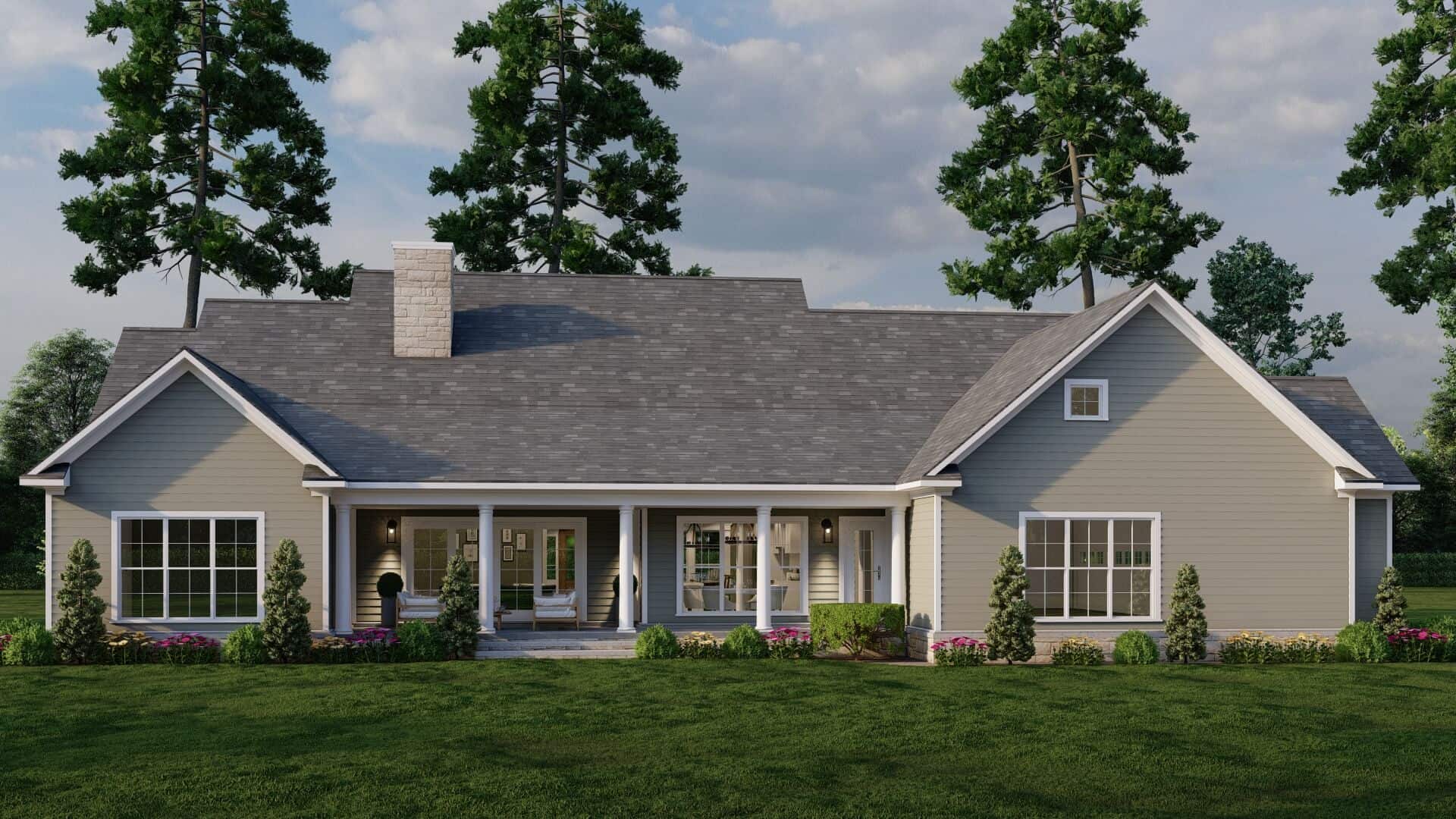 Rear View of this 4-Bedroom,2516 Sq Ft Plan -153-2115