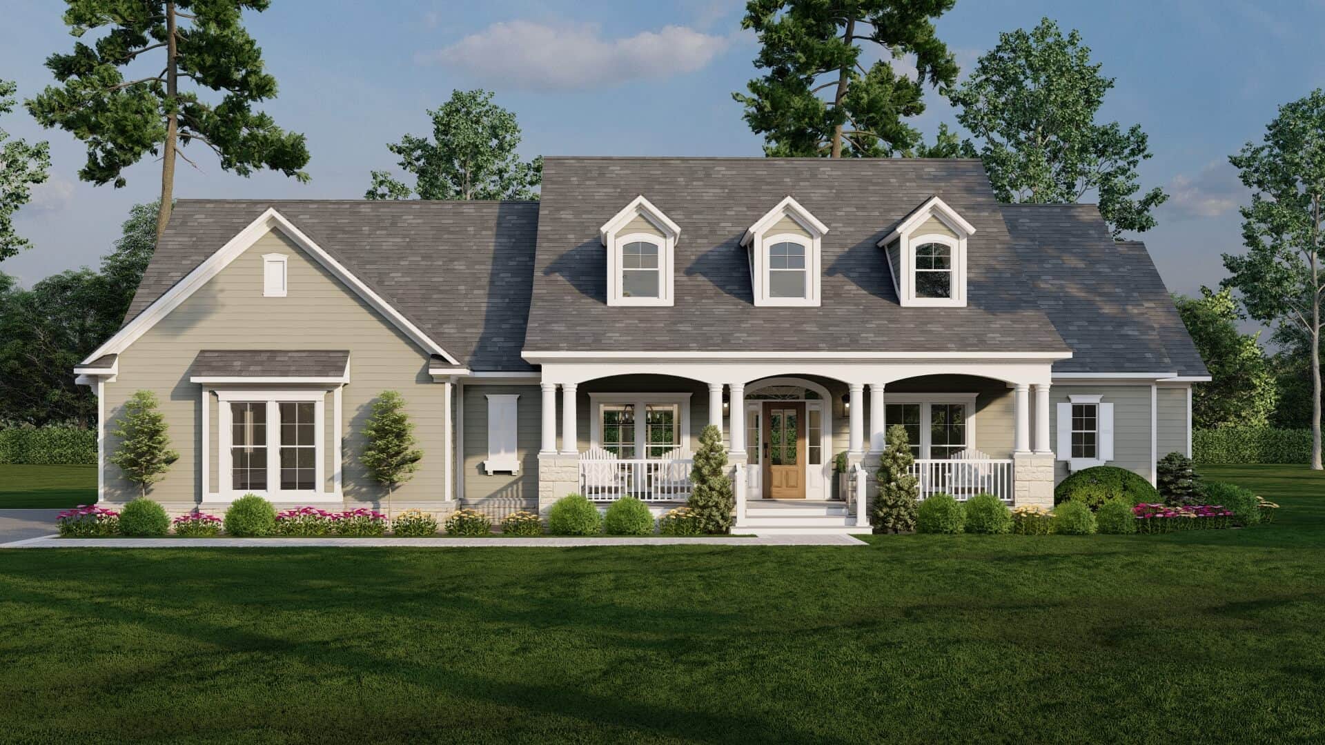 Front elevation of Country home (ThePlanCollection: House Plan #153-2115)