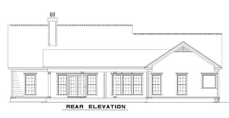 Home Plan Rear Elevation of this 3-Bedroom,1806 Sq Ft Plan -153-2116