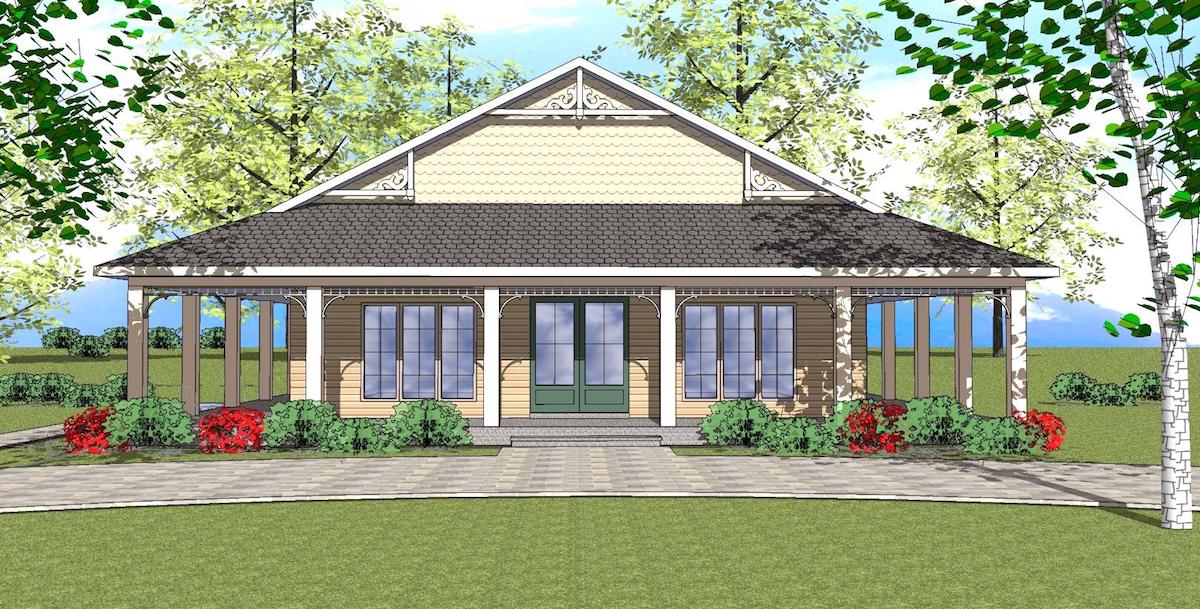 Front View of this 2-Bedroom, 1225 Sq Ft Plan - 155-1010