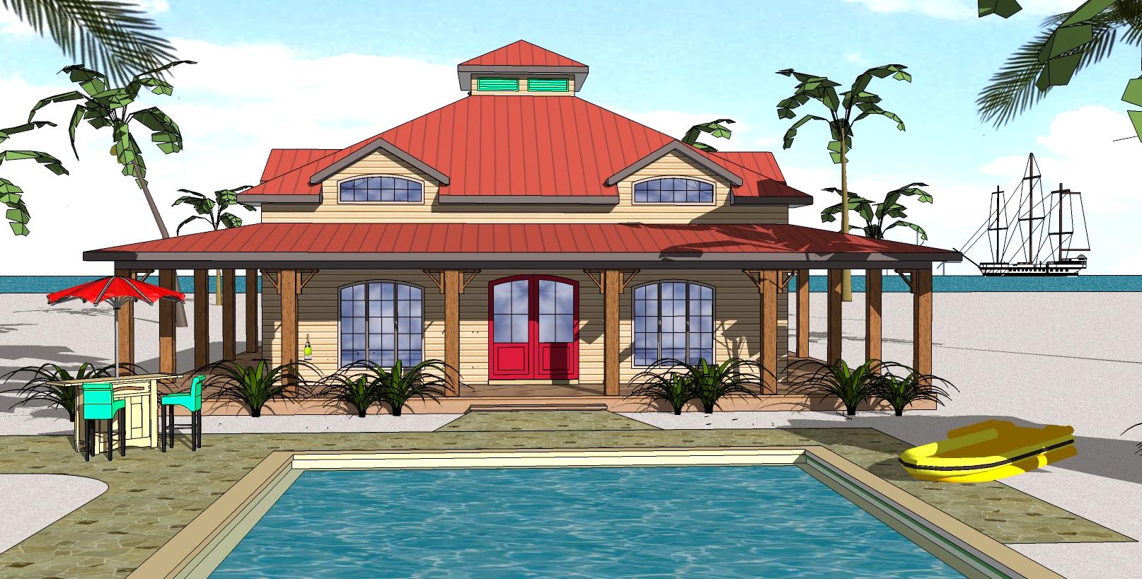 Front view of Southern home (ThePlanCollection: House Plan #155-1011)