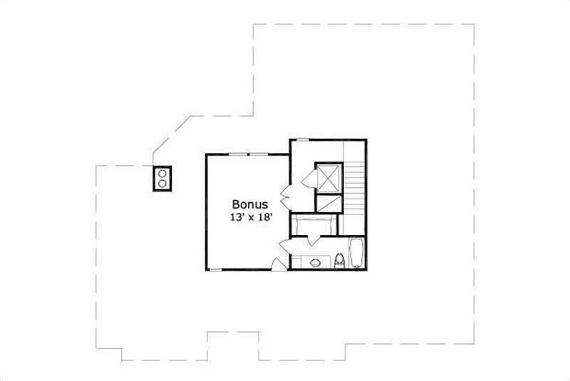 Floor Plan Third Story of Country Plan #156-1050
