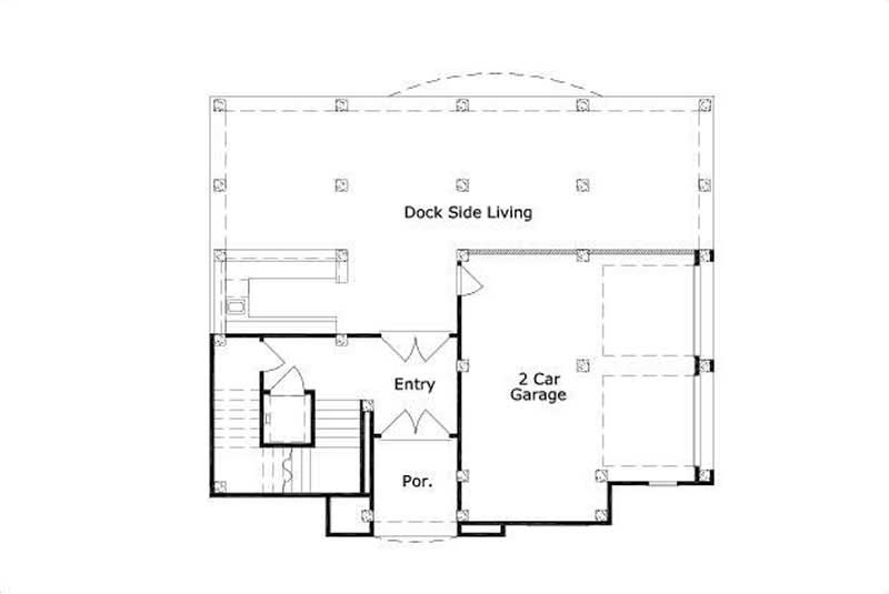 Floor Plan First Story of Coastal Plan #156-1062