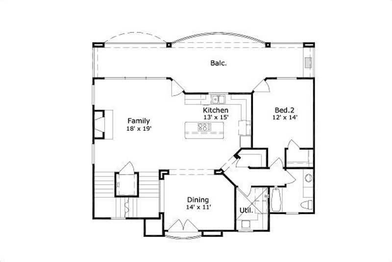 Floor Plan Second Story of Coastal Plan #156-1062