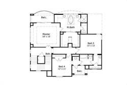 Floor Plan Third Story of Coastal Plan #156-1062