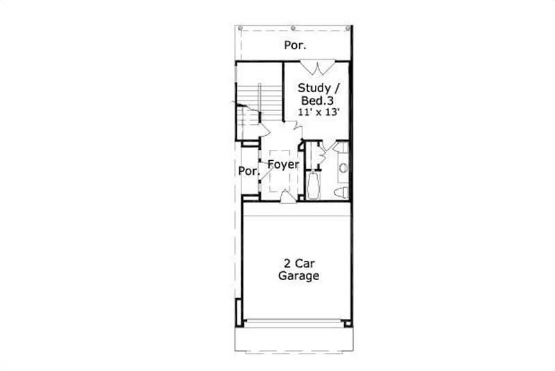 Floor Plan First Story of Traditional Plan #156-1065