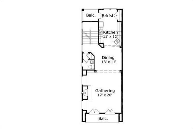 Floor Plan Second Story of Traditional Plan #156-1065
