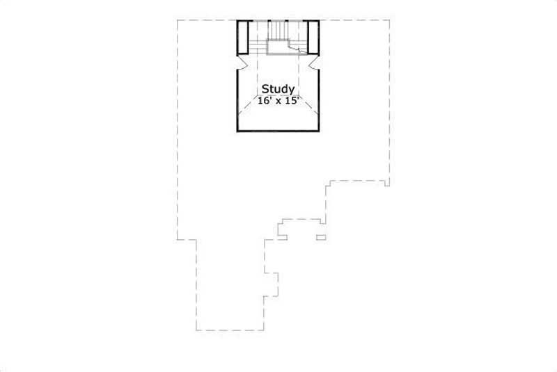 Floor Plan Third Story of Spanish Plan #156-1073