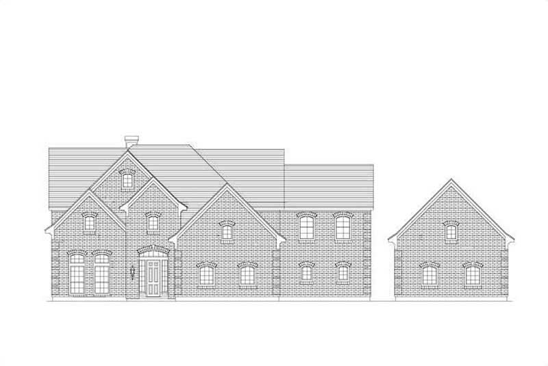 Front elevation of Luxury home (ThePlanCollection: House Plan #156-1076)