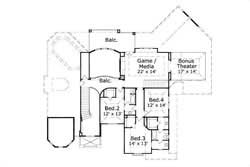 Floor Plan Second Story of Mediterranean Plan #156-1103