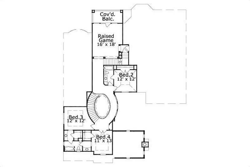Floor Plan Second Story of Plan #156-1128